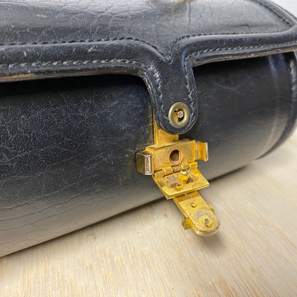 Vintage Collentz Barrel Purse • Black Leather • One Strap • Small - Picture 3 of 13